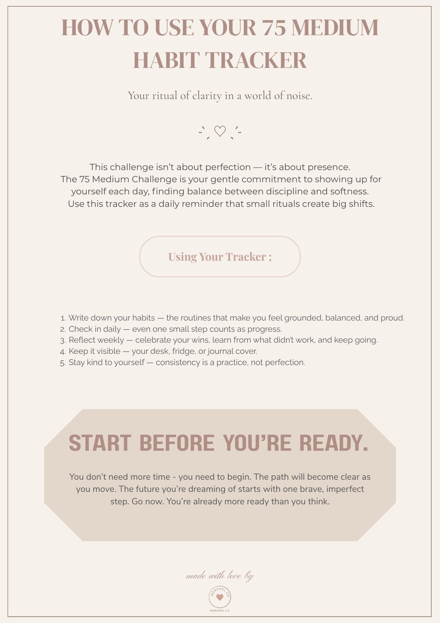 Free 75 Medium Habit Tracker ✨