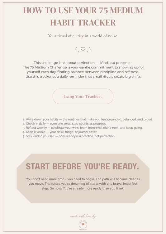 Free 75 Medium Habit Tracker ✨